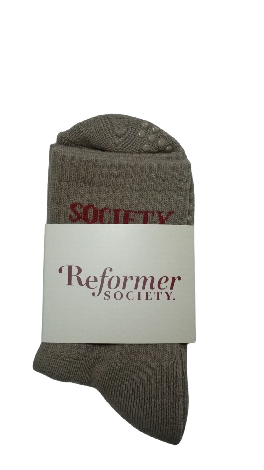 Chaussettes antidérapantes Reformer Society portées en séance
